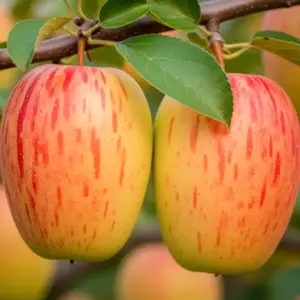 Kandil Sinap / Russischer Taubenapfel | Zwei Äpfel am Baum