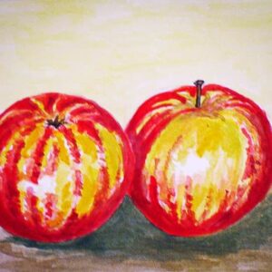 Gestreifter Augustapfel kaufen | Apfelbaum - Zeichnung zweier Äpfel